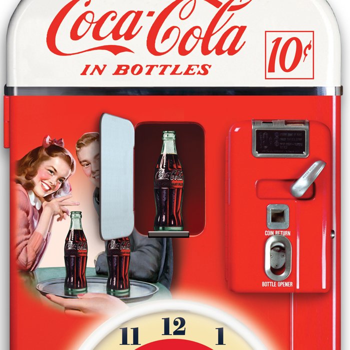 Coca-Cola – Wanduhr in Jukebox-Form