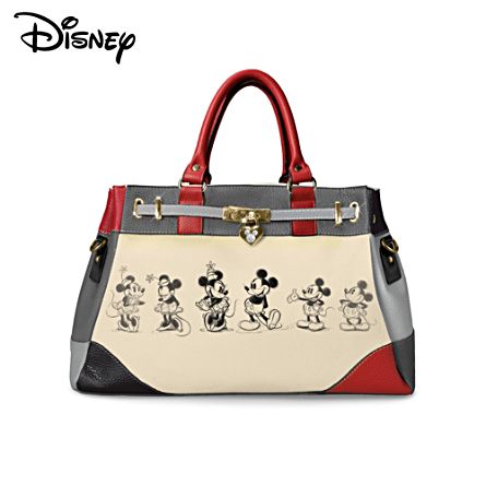 Disney Mickey Mouse And Minnie Mouse &quot;Love Story&quot; Women&#39;s Handbag - The Bradford Exchange