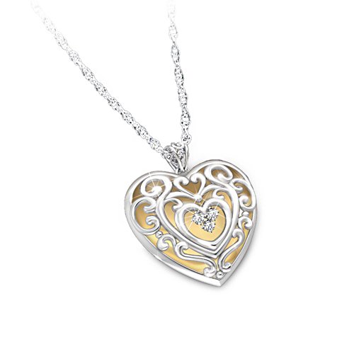 Glowing With Beauty Engraved Diamond Pendant For Daughters