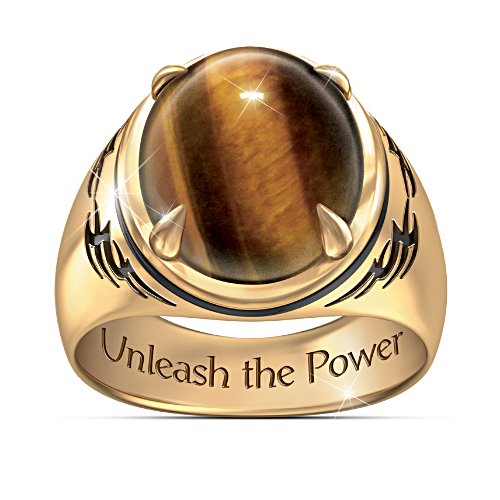 "Tiger's Eye" Men's Ring With Engraved Statement