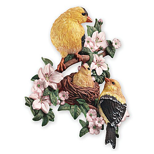 Gentle Goldfinches Wall Sculpture