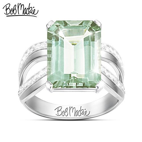 Bob Mackie Allure Green Amethyst And Simulated Diamond Ring