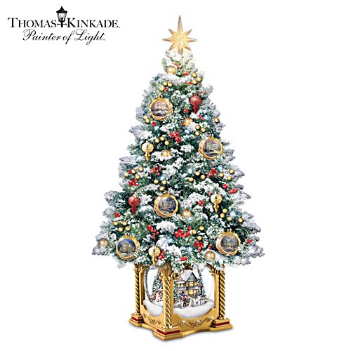 Thomas Kinkade Snow-Kissed Holiday Memories Tabletop Tree