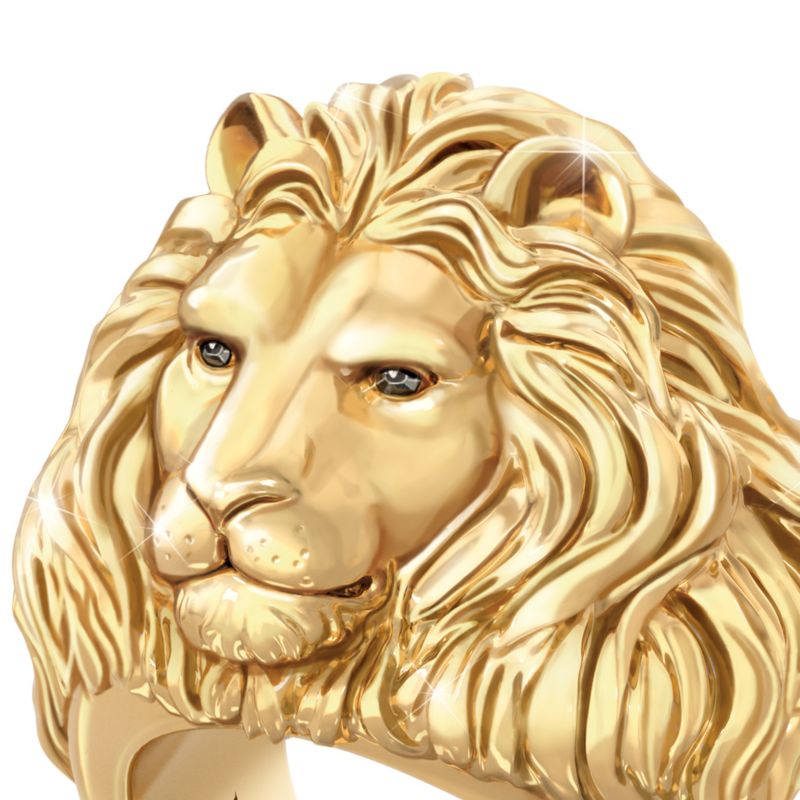 Men's Lion Head Wedding Ring - Stainless Steel With Carbon Fiber, Red CZ & Agate, Size 8-15 | AGI Certified, Gift Ready 8 thumbnail image