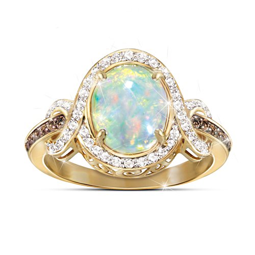 "Queen Of Gems" Ethiopian Opal And Diamond Ring
