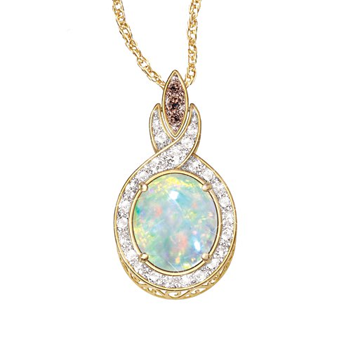 'Queen Of Gems' Ethiopian Opal And Diamond Pendant