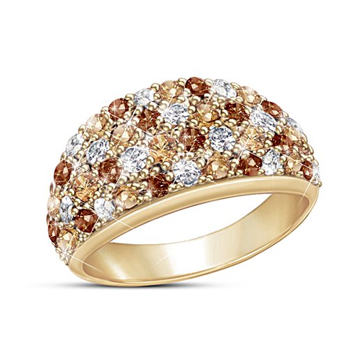 "Wild Beauty" 18K Gold-Plated Diamonesk Dome Ring