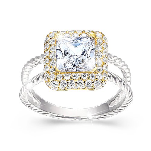 Touch Of Gold Women's Diamonesk Ring: Pretty As a Princess