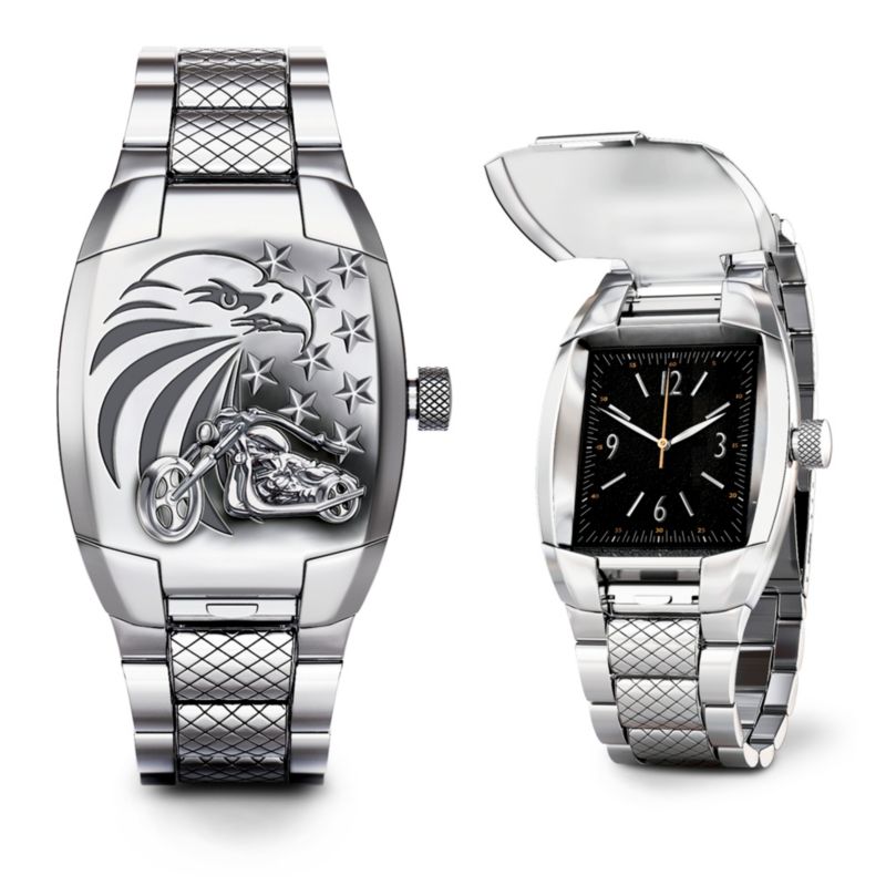 "Ride Hard, Live Free" Covered Men's Watch