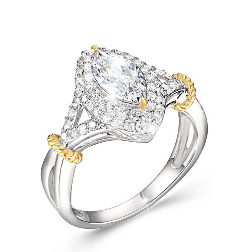 Touch Of Gold Women's Diamonesk Ring: Marvellous Marquise
