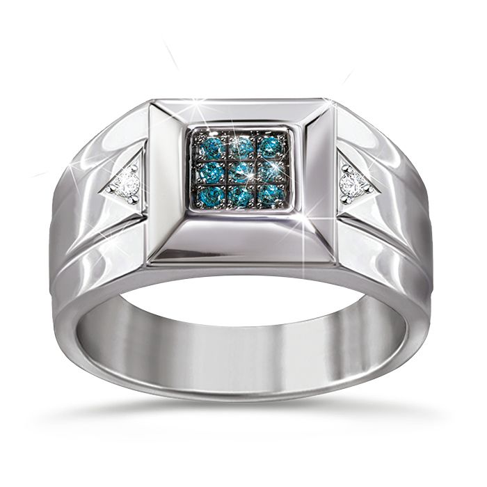Strength of Steel Blue Diamond Ring