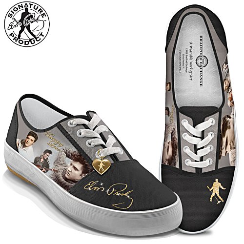"Burning Love" Women's Canvas Sneakers With Elvis Portraits