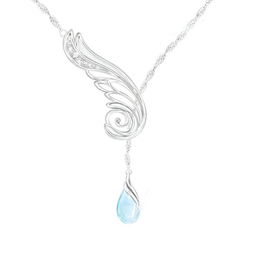 Wing Of Serenity Diamond And Topaz Pendant Necklace