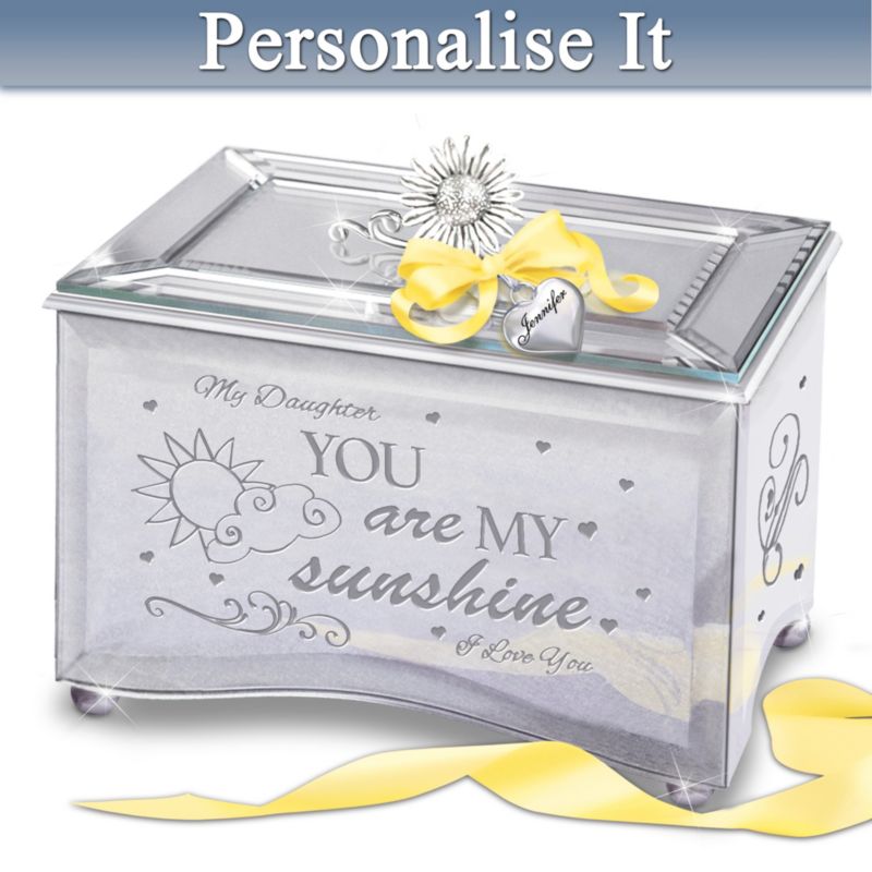YOU ARE MY SUNSHINE Handcraft Mirror Wind Up Music Box