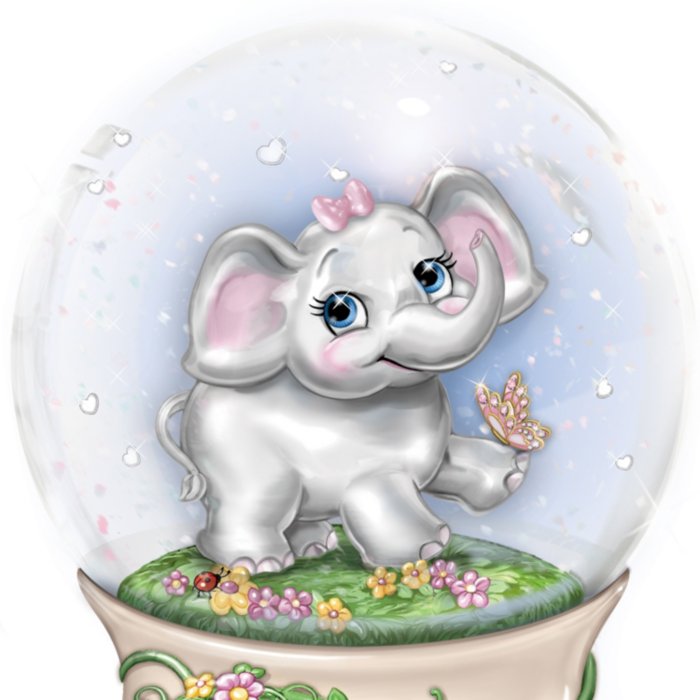 Granddaughter Musical Snow Globe With Name Engraved Charm