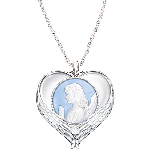 "Forever In My Heart" Cameo Pendant Necklace With Diamond