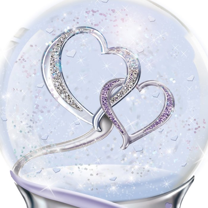 Forever In My Heart Musical Glitter Globe With Crystals by The Bradford Exchange