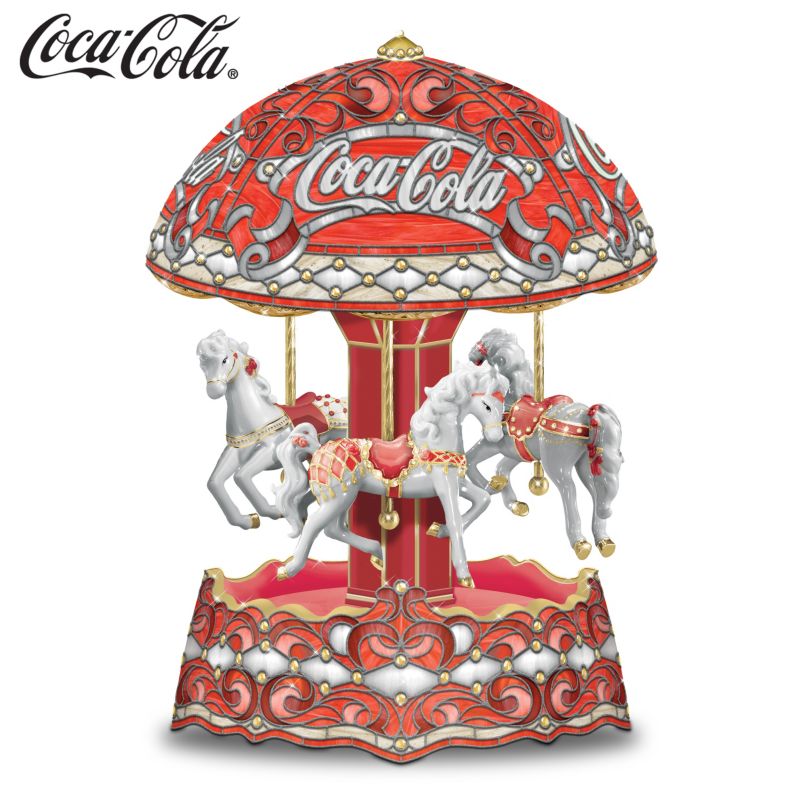 COCA-COLA Carousel Music Box With Lights And Motion