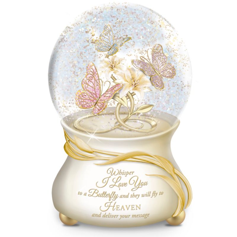 "Message To Heaven" Heirloom Porcelain Musical Snow Globe