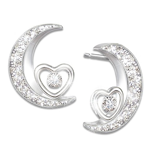 I Love You To The Moon And Back Daughter Diamond Earrings