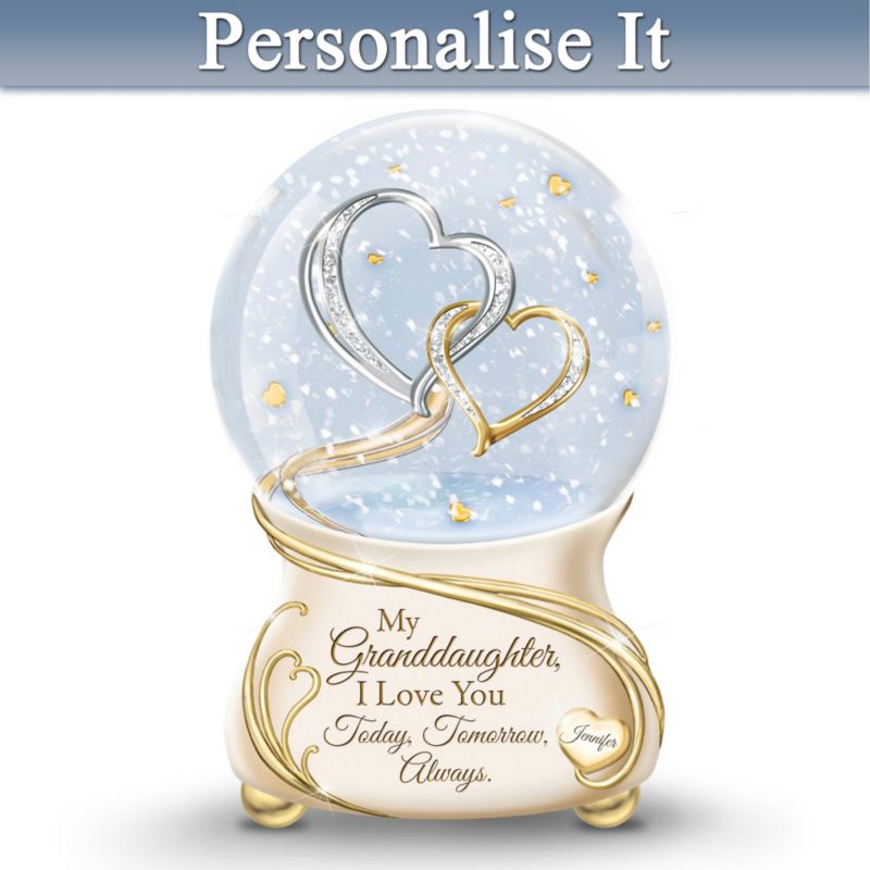 Granddaughter I Love You Personalised Musical Snow Globe