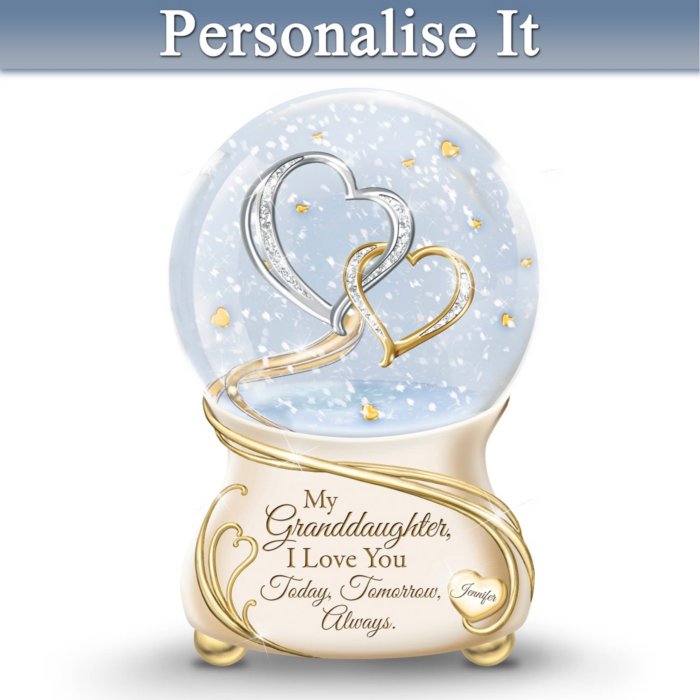 Granddaughter I Love You Personalised Musical Snow Globe