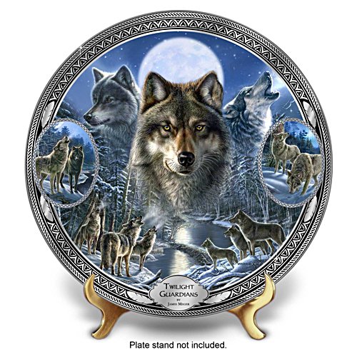 Twilight Guardians' Wolf Porcelain Collector Plate