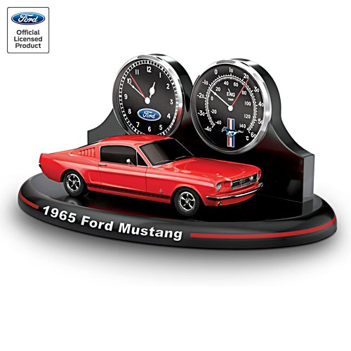 Classic 1965 Ford Mustang Fastback Thermometer Clock