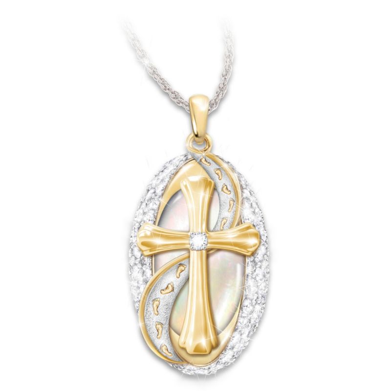 "Footprints In The Sand" Always With You Pendant Necklace