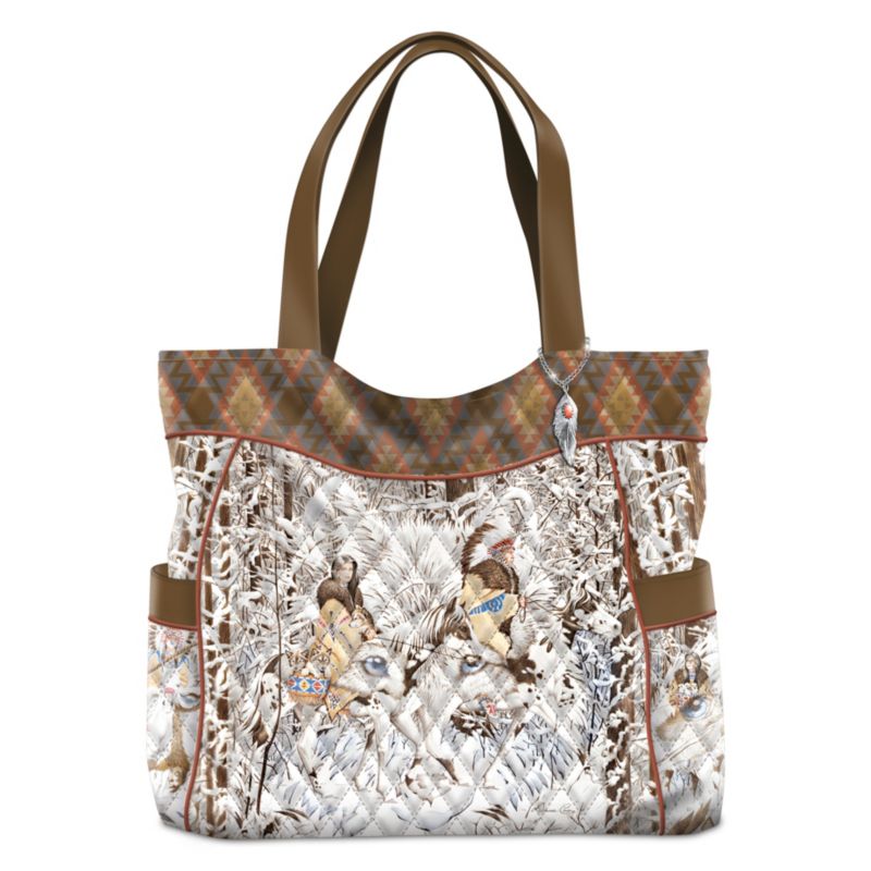 Diana Casey Wolf Art Women's Quilted Tote Bag