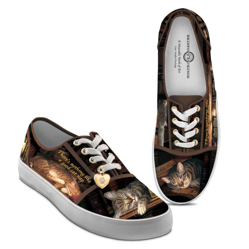 Charles Wysocki Art "Cat Nap" Women's Canvas Shoes