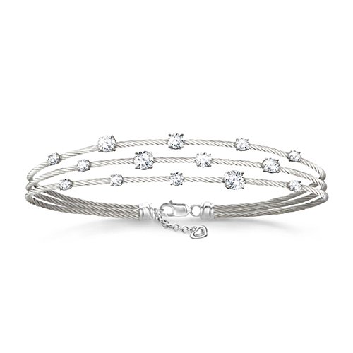 "Starry Night" Women's Diamonesk Twisted Cable Bracelet
