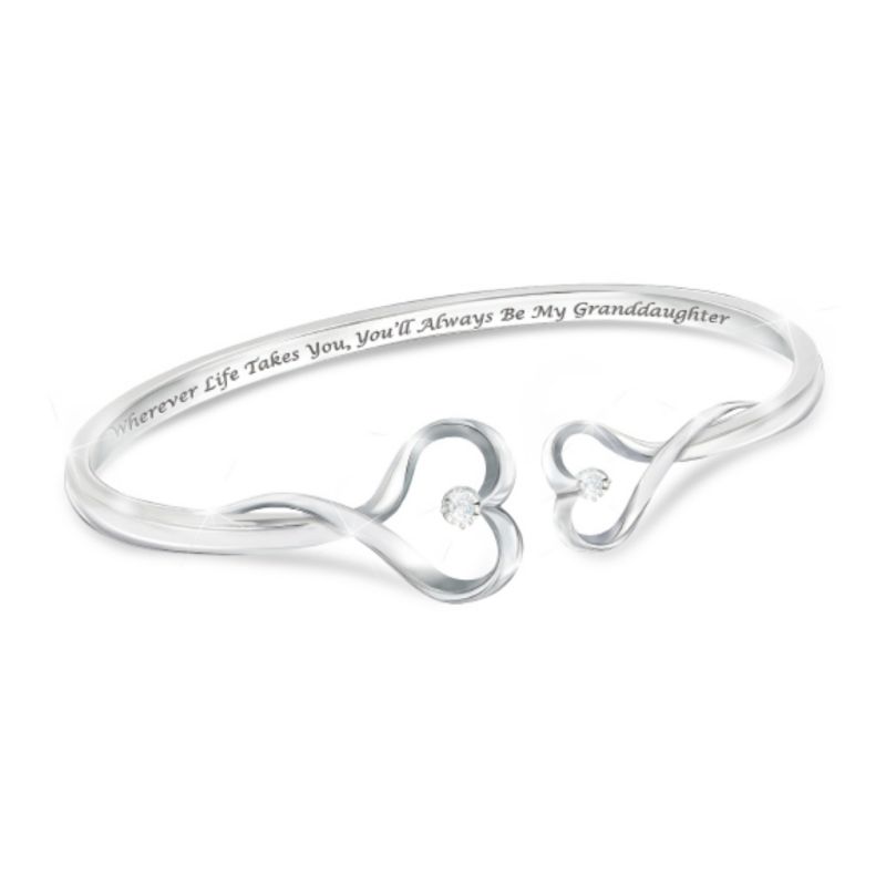 Always My Granddaughter Heart Shaped Diamond Bracelet