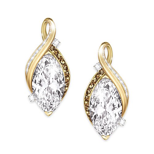 'My One And Only Love' Genuine Topaz And Diamond Earrings