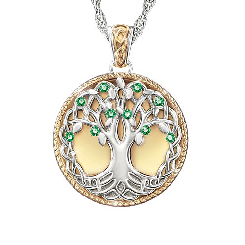 'Celtic Tree Of Life' Ladies' Emerald Pendant