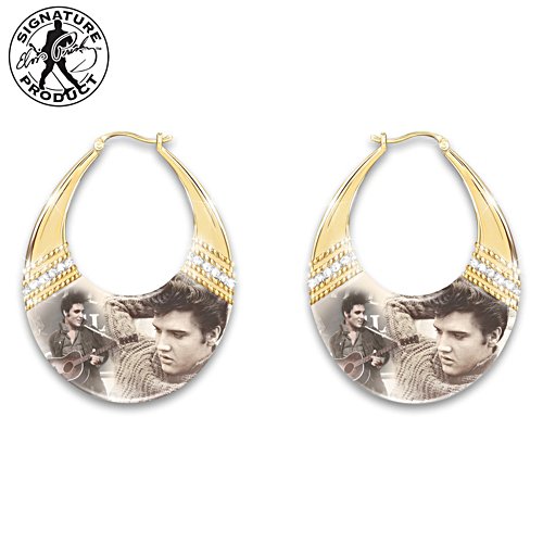 Elvis™ ‘Burning Love’ Ladies’ Crystal Hoop Earrings