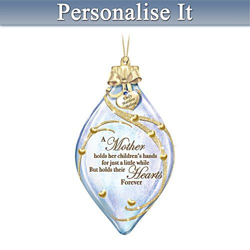 'A Mother Holds Her Child’s Heart' Personalised Illuminated Ornament