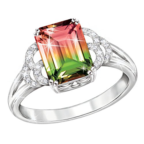 'Summer Delight' Simulated Watermelon Tourmaline Ring