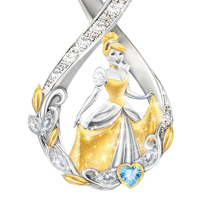 Disney Princess Cinderella Yellow Gold Plated Sterling Silver