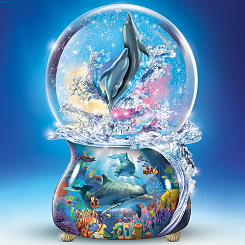Dolphin Glitter Globe With Music And Colour Changing Lights