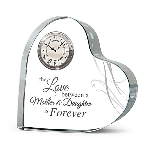 Mother Daughter Crystal Tabletop Clock