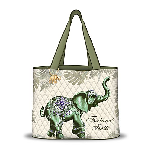 'Fortune's Smile' Elephant Ladies' Quilted Tote