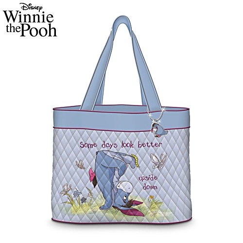 Disney Winnie The Pooh "Eeyore" Quilted Tote Bag With Charm