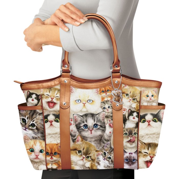 Kayomi Harai 'Cats With Purr-sonality' Shoulder Tote Bag