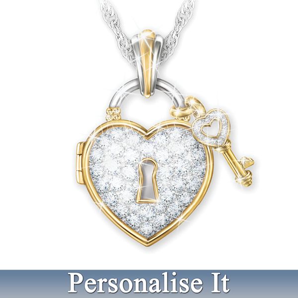 Key To Happiness Engraved Personalised Pendant Necklace