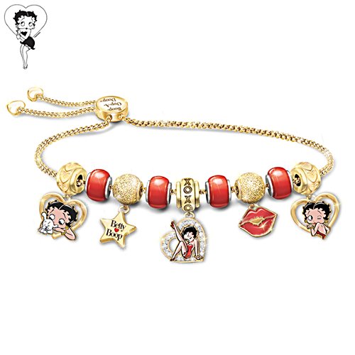 'Sweet & Bold' Betty Boop™ Ladies' Bolo Charm Bracelet