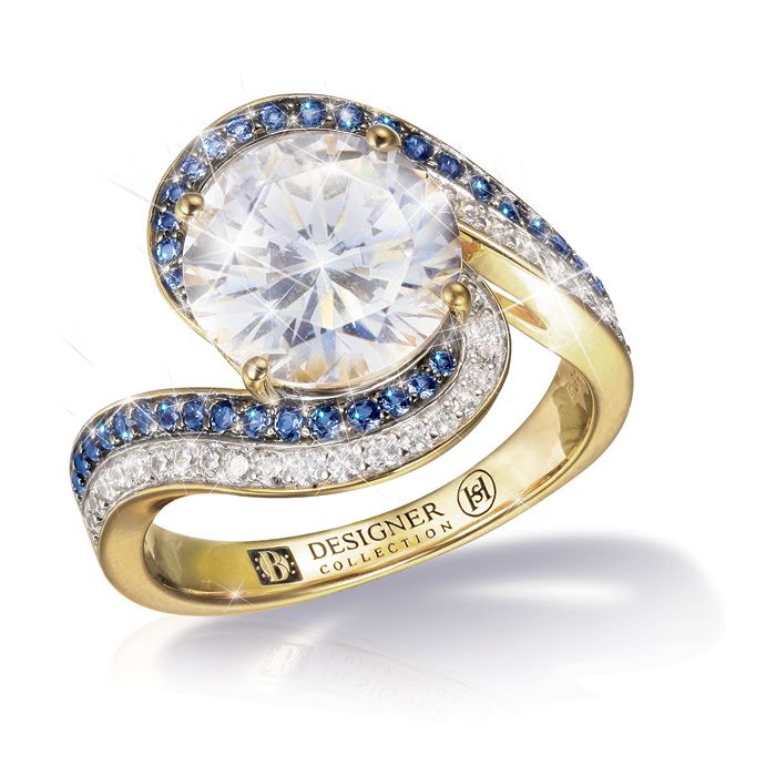 Wave Of Beauty Blue And White Simulated Diamond Ring