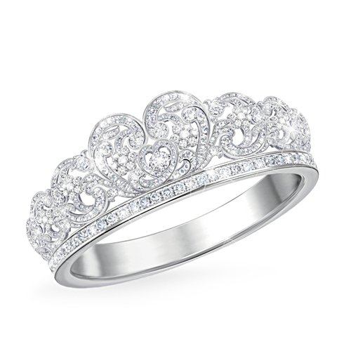 Princess Diana Spencer Tiara-Inspired Simulated Diamond Ring