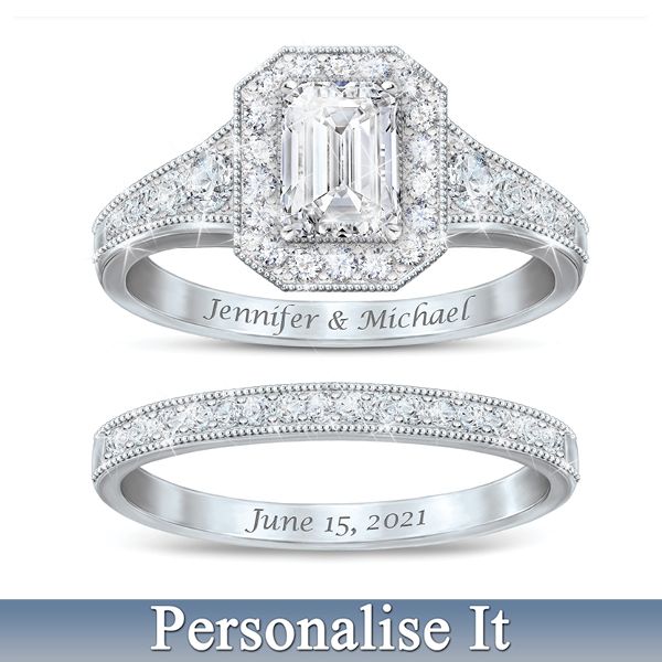 Forever & Ever Personalised Engraved Bridal Ring Set