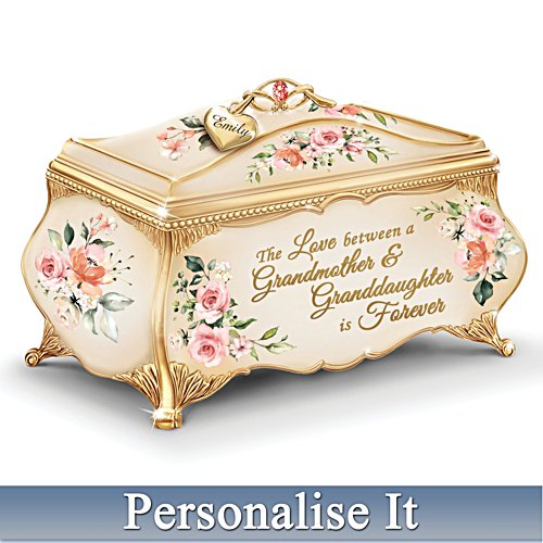 Personalised Granddaughter Porcelain Music Box 